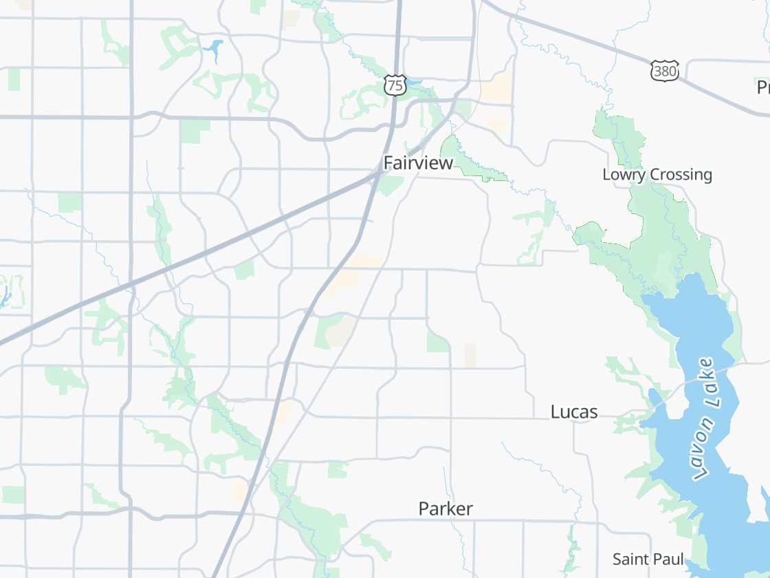 Street map of Allen, TX with the cities Keystone serves marked