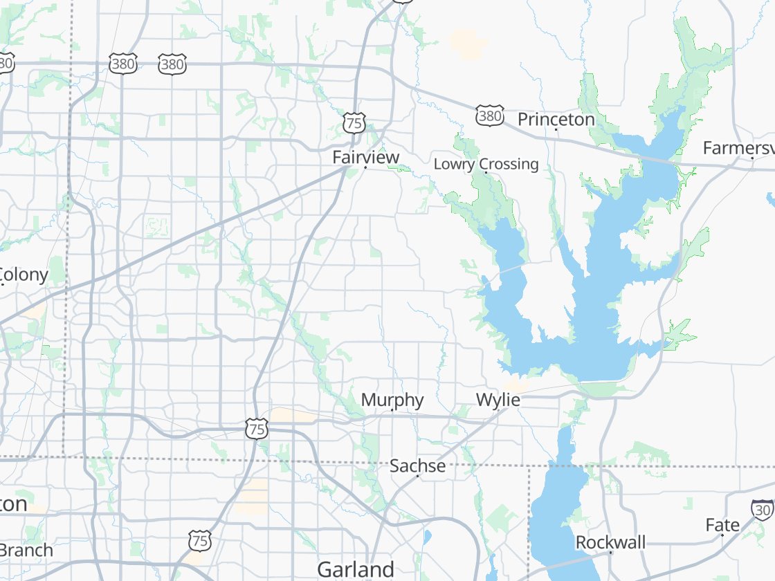 Street map of Collin County, TX with the cities Keystone serves marked