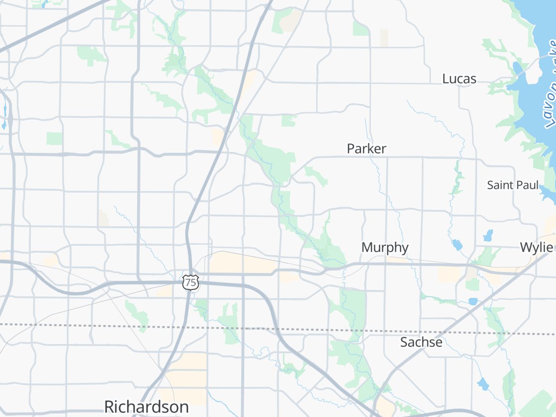 Street map of Plano, TX with the cities Keystone serves marked