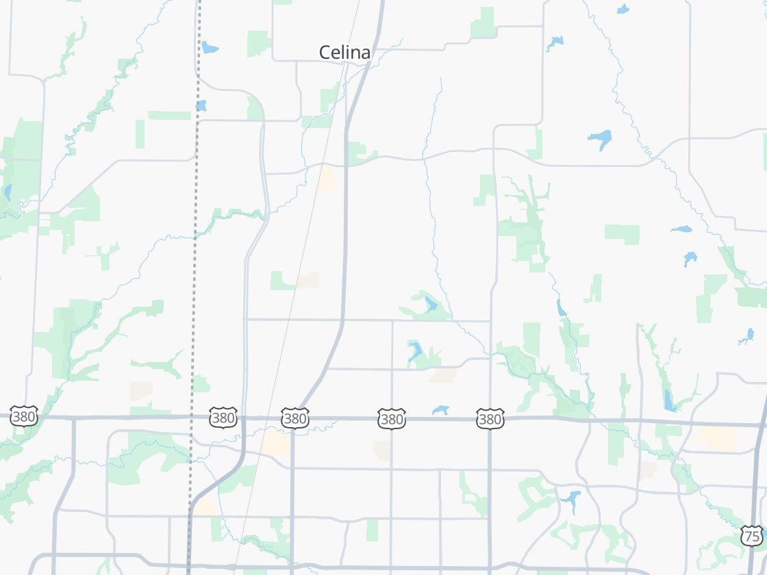 Street map of Prosper, TX with the cities Keystone serves marked